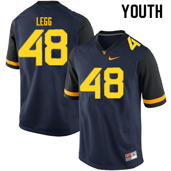 Youth #48 Casey Legg West Virginia Mountaineers College Football Jerseys Sale-Navy